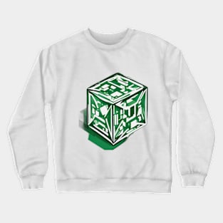 Rubic Cube Emerald Green Shadow Silhouette Anime Style Collection No. 371 Crewneck Sweatshirt